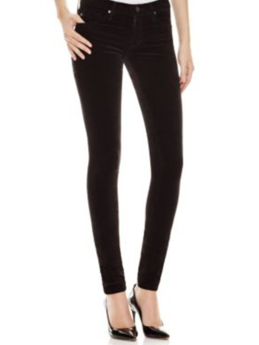 AG Adriano Goldschmied The Legging Super Skinny Velvet Pants – Black – Size 25